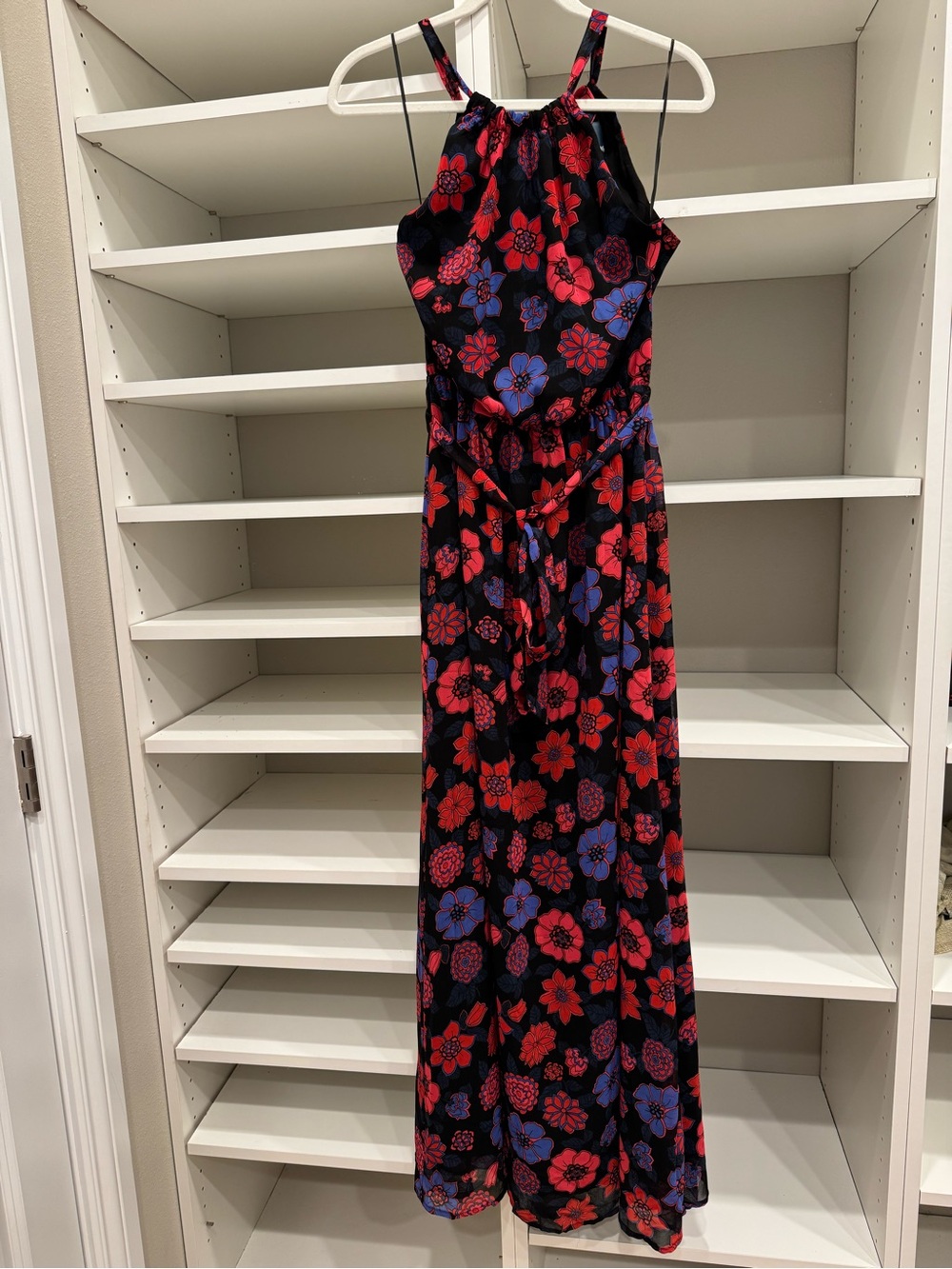 NWT Modcloth Illuminated Elegance Floral Print Maxi Dress Halter Neck Size S